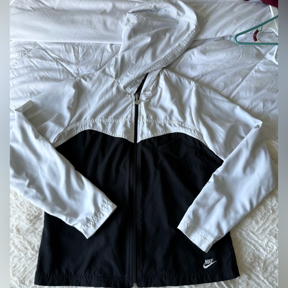 Nike Women's Two-Tone Black and White Bomber Jacket